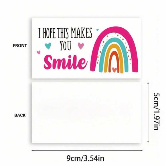 Rainbow Smile Cards 50pc and Stickers Roll 500pc of your choice - Picture 4 of 10